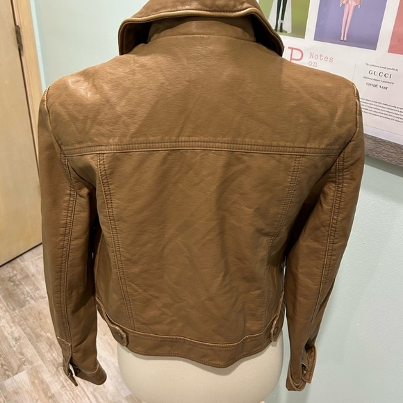 We The Free Tan Leather Motorcycle Jacket | Size Small - Picture 3 of 8